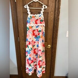 Floral Maxi Dress with Ruffled Straps